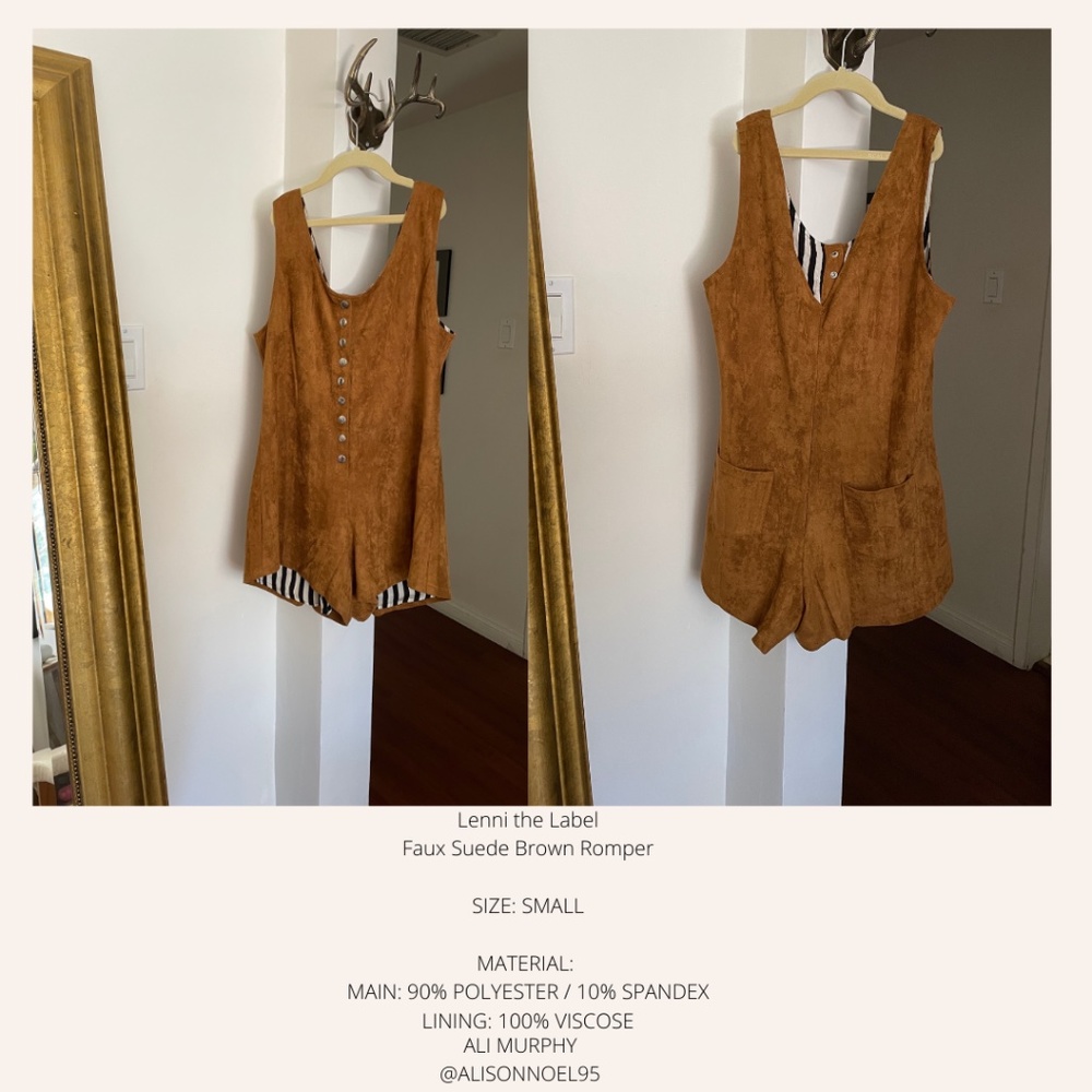 Lenni the Label Brown Polyester Romper Striped Lining